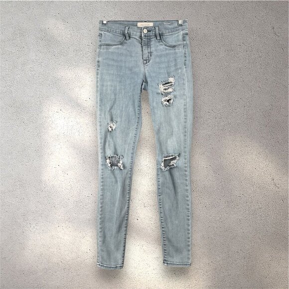PacSun Jegging Jeans Women’s Size 24 Light Wash Skinny Fit Distressed Denim - Picture 1 of 8